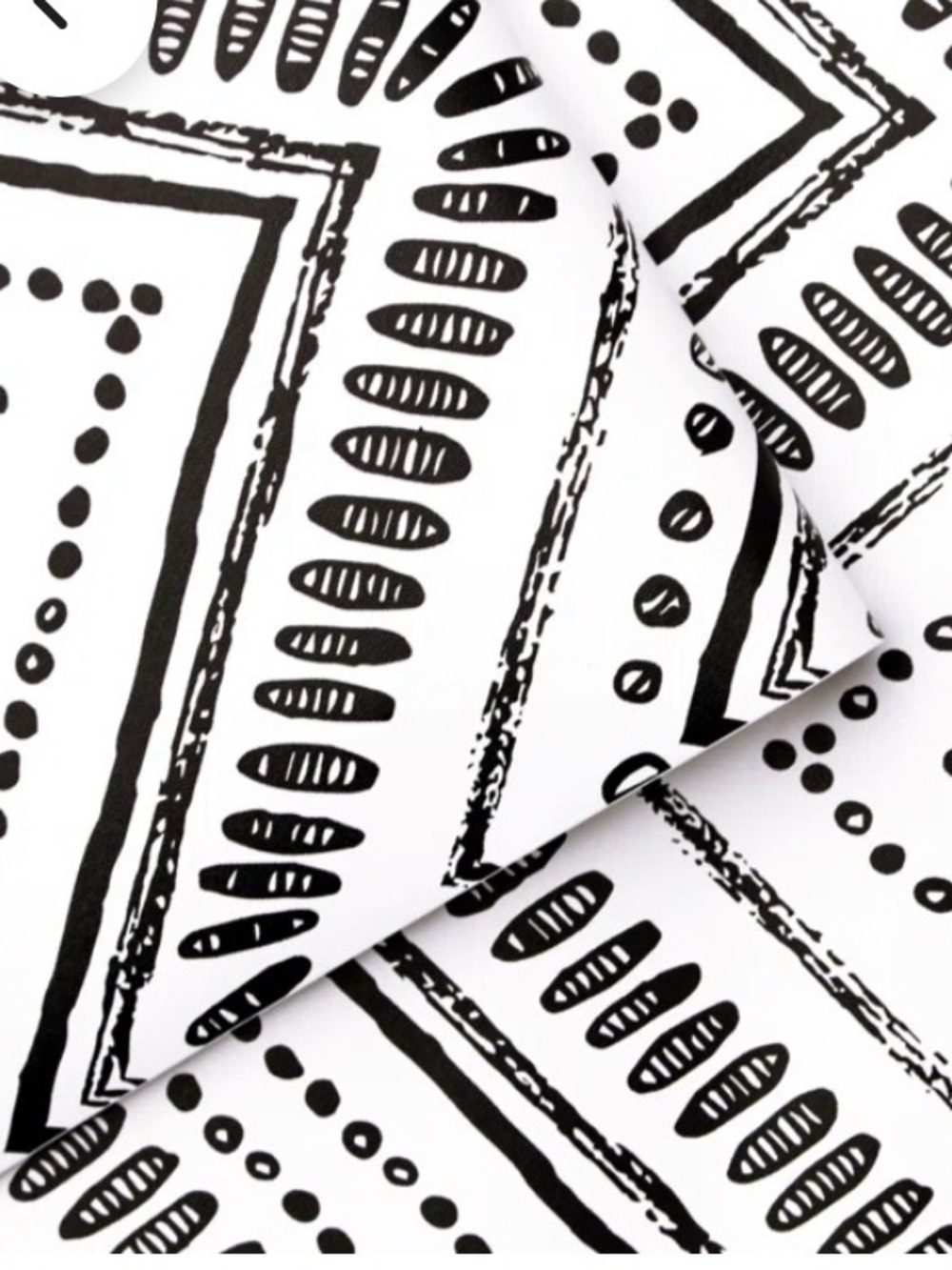 Black & White Geometric Print Self Adhesive Boho Wallpaper 4 Rolls - Picture 1 of 10